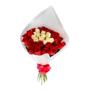 bouquet rojo blanco