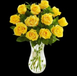 florero 12 rosas amarillas
